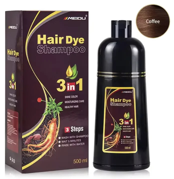 3-in-1 Natural Hair Dye Shampoo - Quick & Easy Gray Coverage, Cleanses & Nourishes.