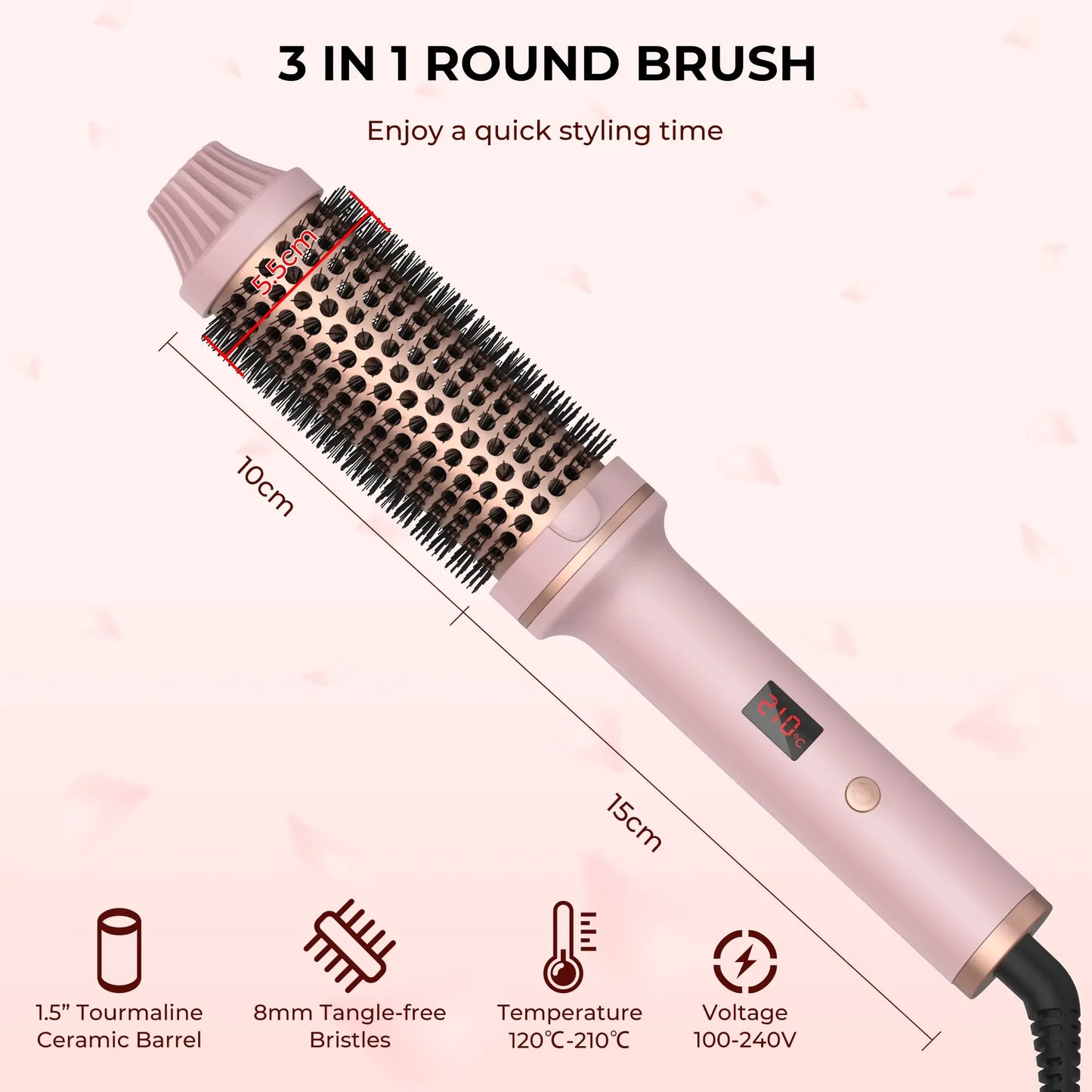 Heated Curling Iron Brush.