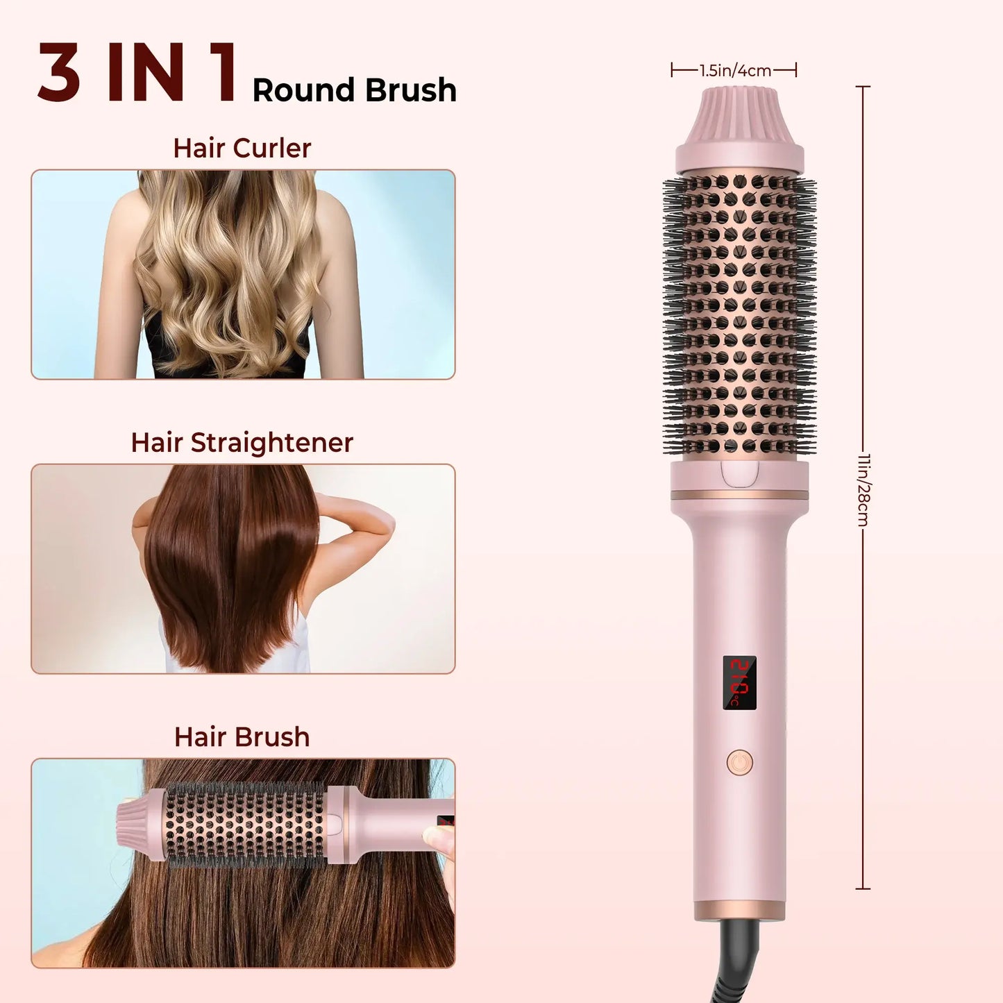 Heated Curling Iron Brush.