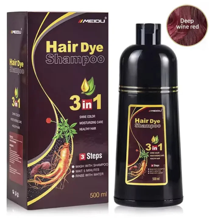 3-in-1 Natural Hair Dye Shampoo - Quick & Easy Gray Coverage, Cleanses & Nourishes.