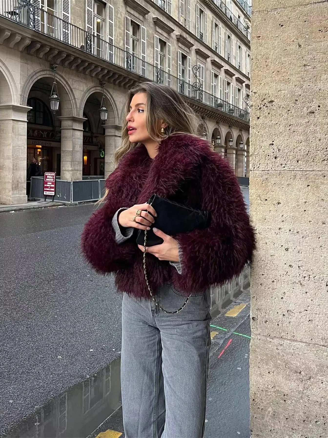 -Euro-America Eco Faux Fur Jacket