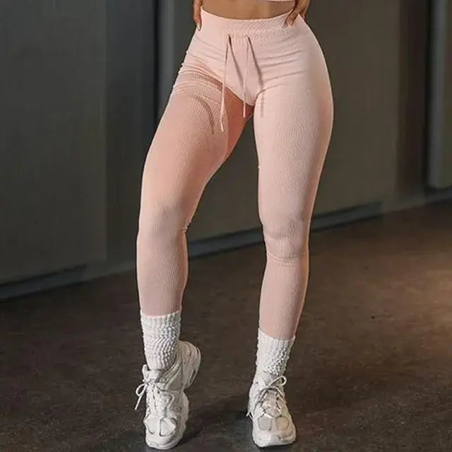 Backless Bra Strap Vest High Waist Leggings Shorts Fashion Sportswear.