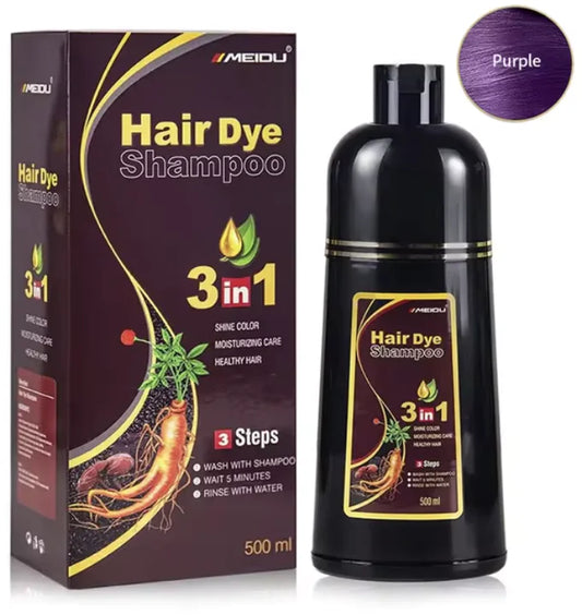 3-in-1 Natural Hair Dye Shampoo - Quick & Easy Gray Coverage, Cleanses & Nourishes.