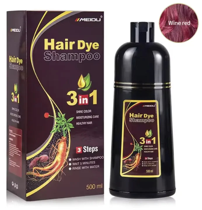 3-in-1 Natural Hair Dye Shampoo - Quick & Easy Gray Coverage, Cleanses & Nourishes.