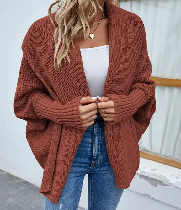 -Loose Knitted Sweater Cardigan