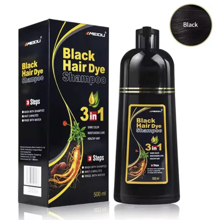 3-in-1 Natural Hair Dye Shampoo - Quick & Easy Gray Coverage, Cleanses & Nourishes.